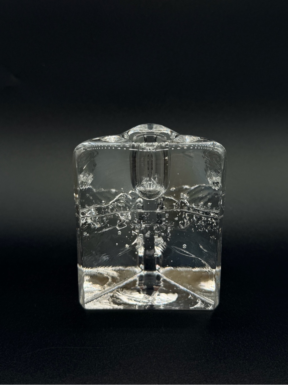 VTG 1970s Iittala Arkipelago Glass Candle Holder Timo Sarpaneva Finland MCM Ice